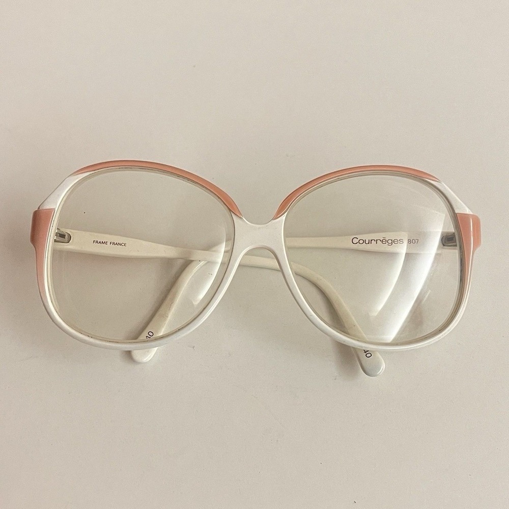 Vtg courreges 807 glasses Pink Boho Grandma Core 57-15 140 C3 50s Oversized